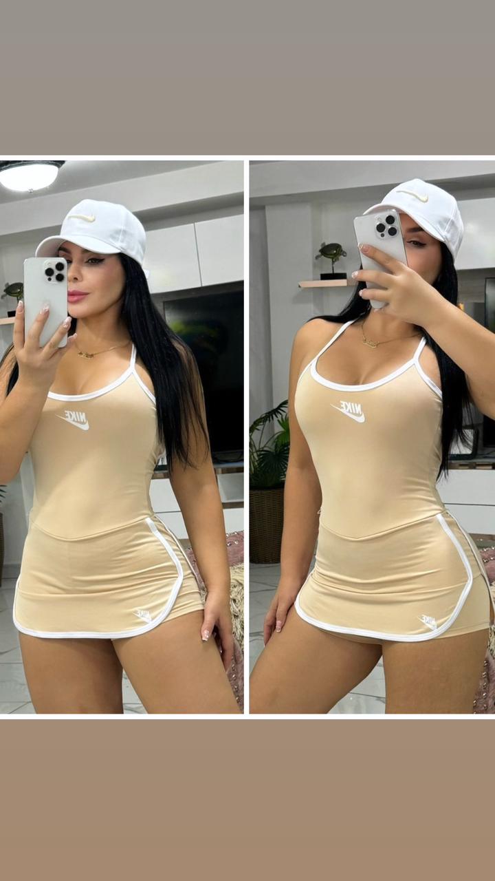 Enterizo en Tiritas Falda Short + Gorra: Comodidad y Estilo Deportivo en Cada Detalle + ENVÍO GRATUITO 🎁