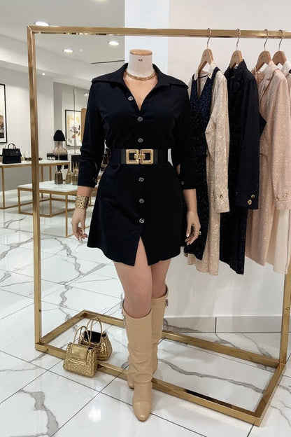 💞 Blusón Camisero Black Elegante + Top + Cinturón de Obsequio Exclusivo ✨ + Envió Completamente Gratis 🤩