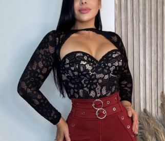 Corset En Blonda Talla Única estira Hasta la Talla 12