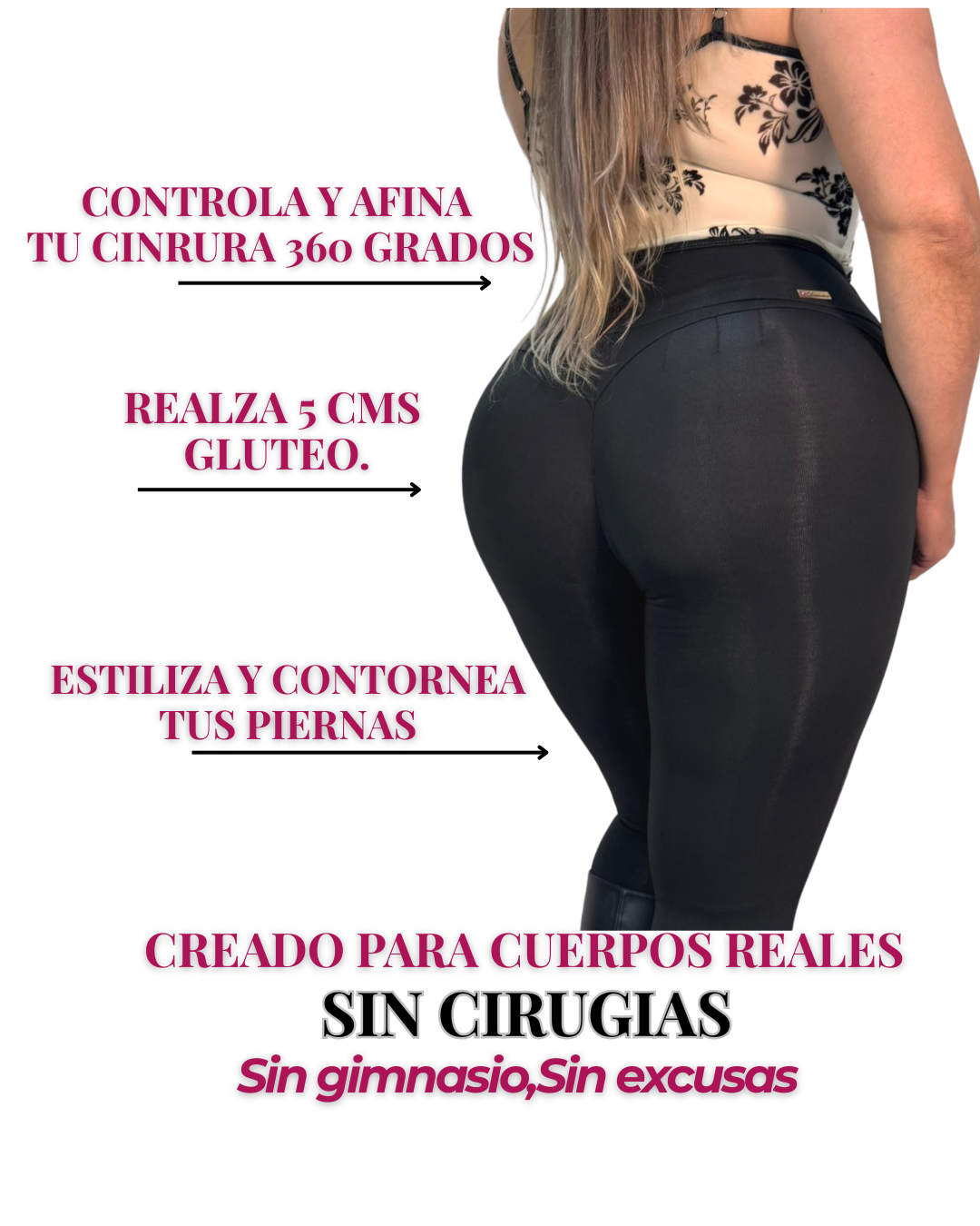 Leggins con faja interna y Levanta Cola 🍑 ➕ Top de obsequio 🎁 por tu compra y Envio Gratis 😍🚚