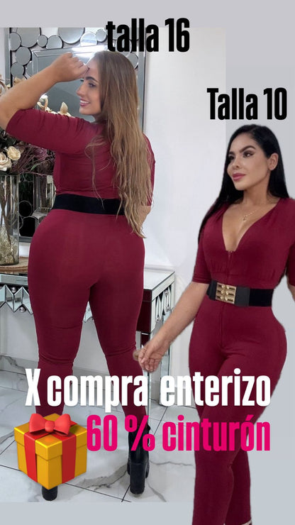 💖Enterizo Papasito MANGA 3/4 👄 Con Faja Moldeadora😵 Control de abdomen y Levanta Glúteos🍑+ Envió Gratis🚛