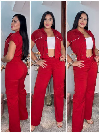 ✨ Conjunto Cargo Catalina + Chaleco ✔️ Incluye top blanco de regalo 🎁 Envio Gratis