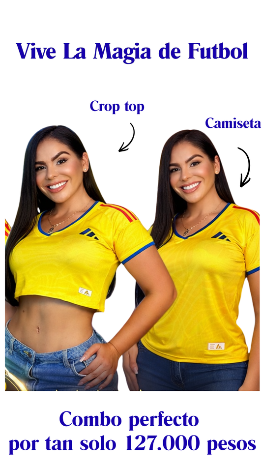 Camisetas + Crop-Top de Futbol Originales⚽+ envio gratis Y Pago Contra Entrega🛻