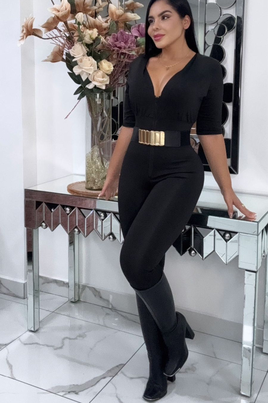 💖Enterizo Papasito MANGA 3/4 👄 Con Faja Moldeadora😵 Control de abdomen y Levanta Glúteos🍑+ Envió Gratis🚛