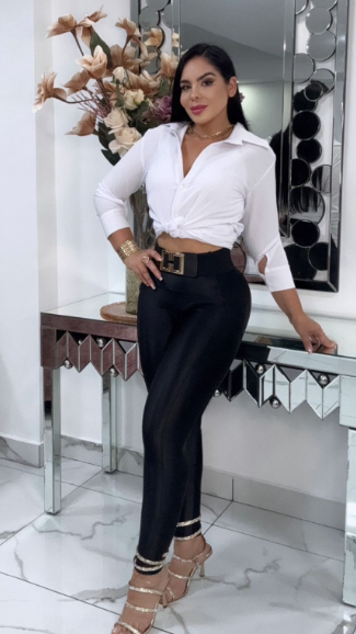 💞 Blusón Camisero Black Elegante + Top + Cinturón de Obsequio Exclusivo ✨ + Envió Completamente Gratis 🤩